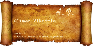 Altman Viktória névjegykártya